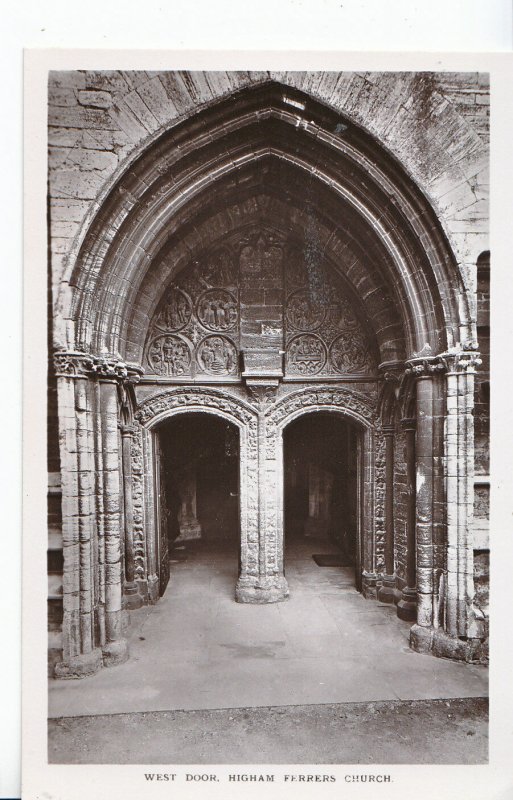 Northamptonshire Postcard - West Door - Higham Ferrers Church    DP336