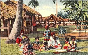 A Seminole Family Group Vintage Postcard Standard View Card 