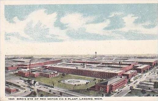 Michigan Lansing Birds Eye View Of Reo Motor Company Plant