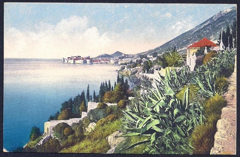 Coastal Town View Dubrovnik Croatia Unused c1910s