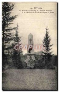 Old Postcard Revigny The high monument in the military cemetery Militaria