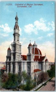 SACRAMENTO, California CA ~ CATHEDRAL of BLESSED SACRAMENT Church 1910s Postcard