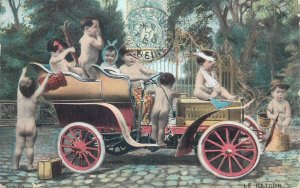 Surrealism multi babies automobile fantasy  The return  1906 France 