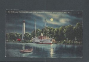Post Card Old Wolverine Training Ship Erie PA