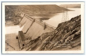 Washington WA Postcard RPPC Photo View Of Grand Coulee Dam 1942 Posted Vintage