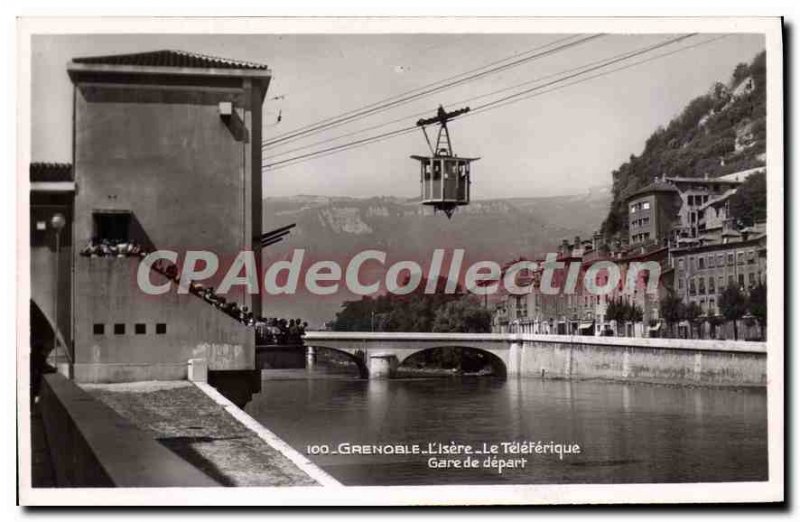 Old Postcard Grenoble Isere The Teleferique Train Station Depart