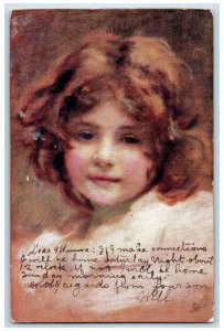 1905 Pretty Little Girl Studio Portrait Oilette Tuck's Seneca Falls NY Postcard