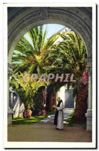 Old Postcard Ile St Honorat Entrance of the Abbey Church