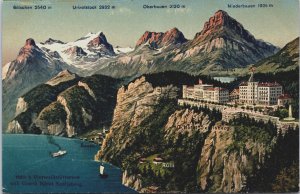 Switzerland Vierwaldstättersee Grand Hotel Seelisberg Vintage Postcard C181