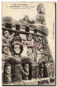 Rotheneuf Old Postcard Rocks carved Family of Rotheneuf