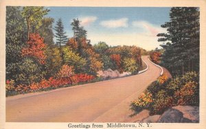 Middletown New York Greetings Roadway Scenic Vintage Postcard AA84309