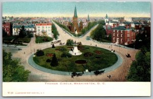 Vtg Washington DC Thomas Circle 1900s City View Old Antique Card Postcard