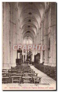 Old Postcard Saint Germer Interior of the abbey church