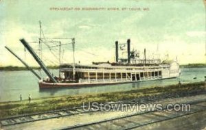 Steamboat on Mississippi River in St. Louis, Missouri