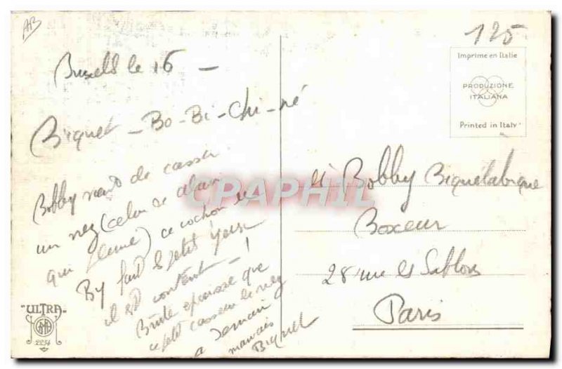 Old Postcard Boxing Kids illustrator