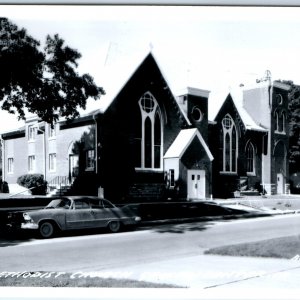 c1950s Grundy Center, IA RPPC Methodist Church Real Photo Chapel Postcard A104
