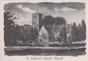 Bywell St Saint Andrews Church Painting History Art Northumberland Postcard