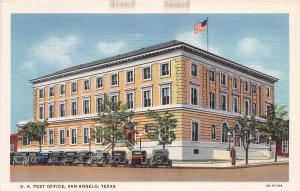 E5/ San Angelo Texas Tx Postcard Linen c1940s U.S. Post Office Building