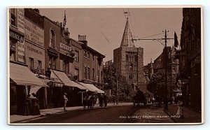 RPPC DOVER, Kent, United Kingdom ~ STREET SCENE & ST. MARY'S c1910s Postcard