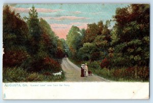 1911 Augusta Georgia Tuck Vintage Postcard Lovers Lane Sand Bar Ferry Posted