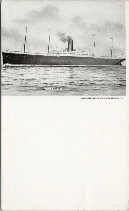 'Minnehaha' Ship Steamship Unused Photo Electrotype Postcard F64