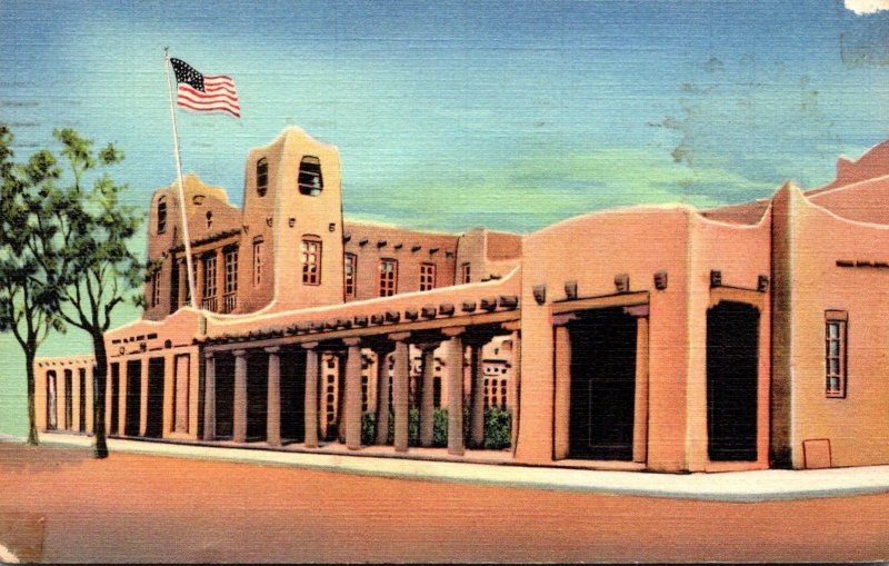 New Mexico Santa Fe and Post Office Building 1941 Curteich