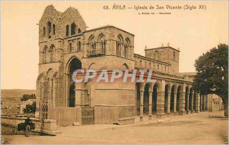 Old Postcard Avila Iglesia de San Vicente