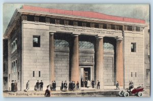 1905 Worcester Massachusetts Postcard New Building County Institution Savings