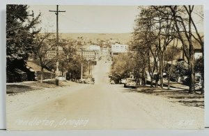 Pendleton Oregon RPPC Street View Old Cars Real Photo Postcard P6