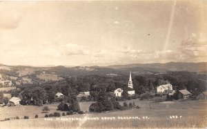 J50/ Peacham Vermont RPPC Postcard c1949 Mountains Church Homes 181