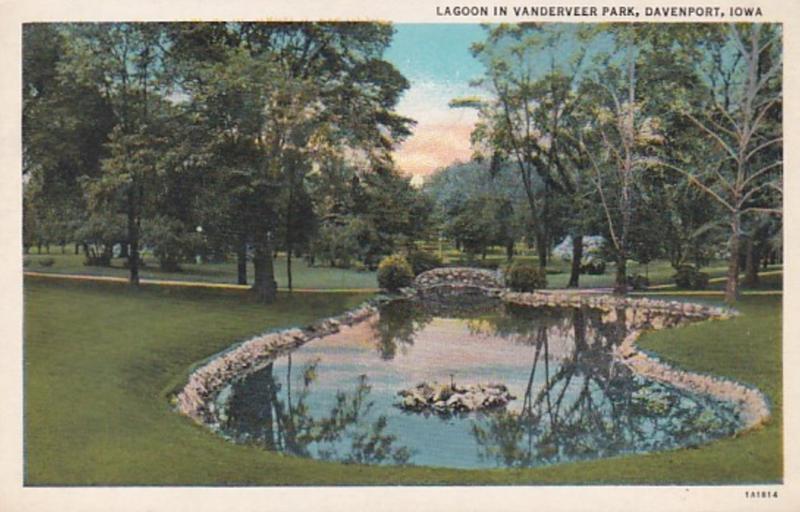 Iowa Davenport Lagoon In Vanderveer Park Curteich