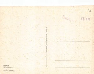 Germany Bremen Main Railway Station Flags Clock vintage postcard