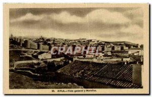 Old Postcard Avila Vista general Y Murallas