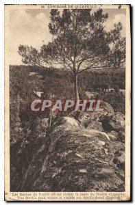 Postcard Old surroundings Quimperle The Roches di Devil is visible or the han...