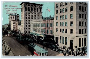 1916 Broadway Looking North From 12th Street Oakland California CA Postcard