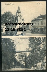 h3325 - GERMANY Friedrichroda 1900s Bridge & Church