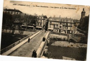 CPA FIGEAC - Le Pont Gambetta - Les Quais et la Rue Gambetta (223345)