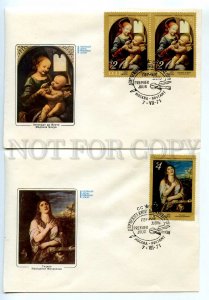 440495 USSR 1971 year set FDC Ryazantseva foreign painting in museums the USSR