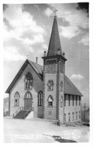 RPPC VIRGINIA CITY NV St. Paul's Church Nevada Vintage Frashers Postcard 1940s