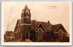 Jewell~Evangelical Church w/Stained Glass Windows (Now Boarded Up or Gone) RPPC