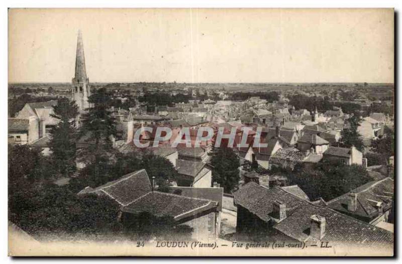 Loudun Old Postcard General view (south west)