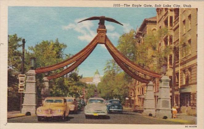 Utah Salt Lake City The Eagle Gate Curteich