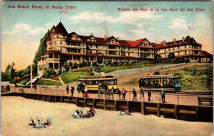 Sea Beach at Santa Cruz CA Postcard PC57