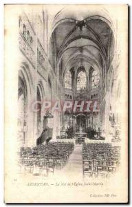 Old Postcard Argentan La Nave L Eglise Saint Martin