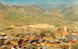 VIRGINIA CITY, NV Nevada  BIRD'S EYE CITY VIEW From SUN MOUNTAIN Chrome Postcard