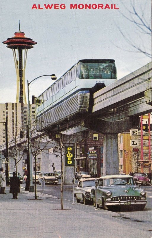 Washington Seattle Alweg Monorail & Downtown Scene sk5503