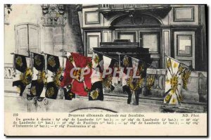 Old Postcard Flags Allemods deposited in Paris Invalides Army