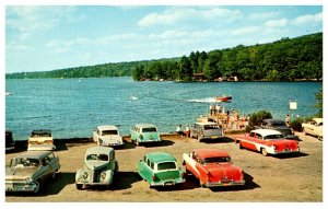 New Hampshire lake Sunapee , 1950's Auto's