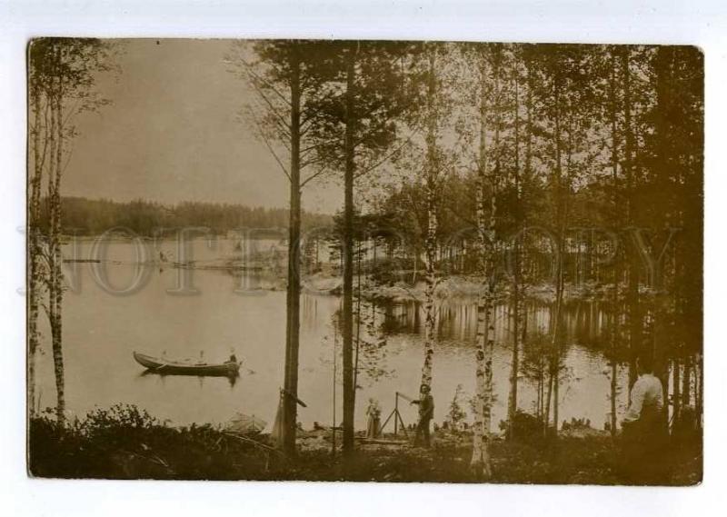 235389 FINLAND Savonlinna FISHING Vintage photo postcard