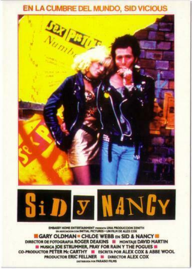 Postcard of Sid and Nancy Sex Pistols Movie Spanish